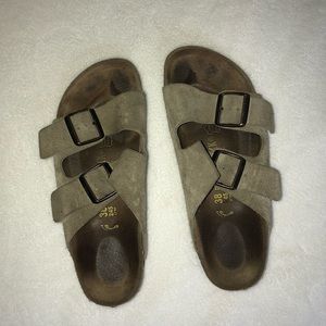 Arizona Birkenstock Taupe Suede Leather